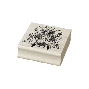 Create Your Own Mystical Forest Lord Green Man Rubber Stamp