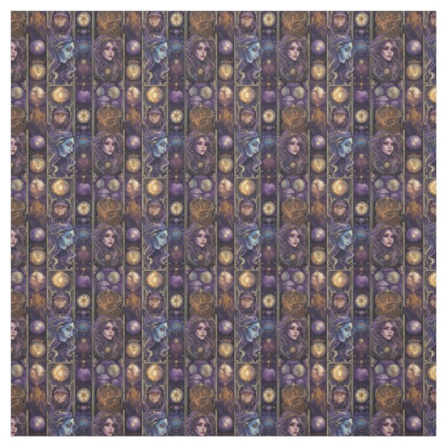 Create Your Own Mystical Goddesses Occult Fabric (Swatch)