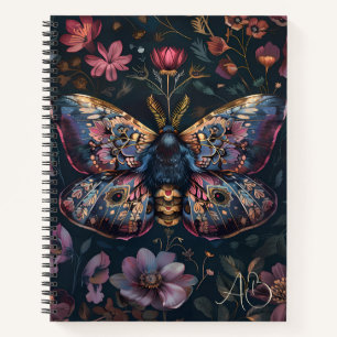 Create Your Own Mystical Kaleidoscope Moth Floral Notebook