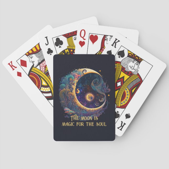 Create Your Own Mystical Mermaid Moon Playing Cards (Back)