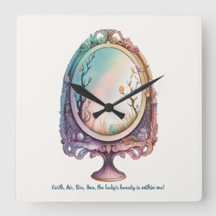 Create Your Own Mystical Mirror Square Wall Clock