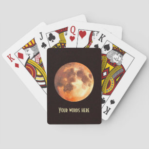 Create Your Own Mystical Orange Moon Playing Cards