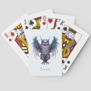 Create Your Own Mystical Purple Owl Playing Cards