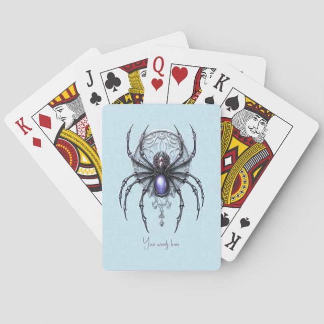 Create Your Own Mystical Purple Spider Playing Cards (Back)