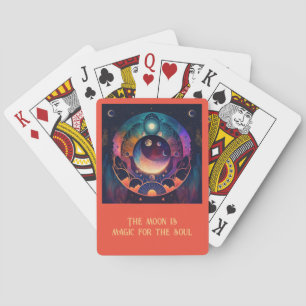 Create Your Own Mystical Rainbow Crescent Moon Playing Cards
