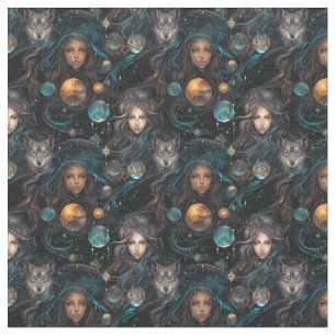 Create Your Own Mystical Seer Wolf Familiar Fabric