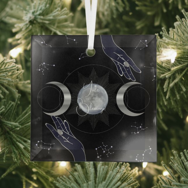 Create Your Own Mystical Silver Triple Moon Tarot Glass Tree Decoration (Insitu)