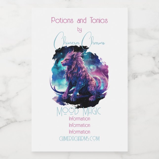 Create Your Own Mythical Chimera Fantasy Creature Food Label (Single Label)