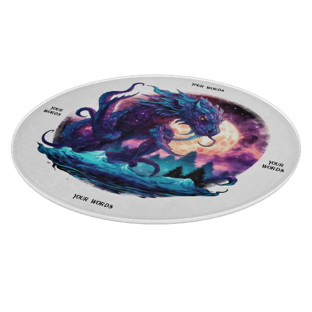 Create Your Own Mythical Kraken Water Dragon Cutting Board (Corner)