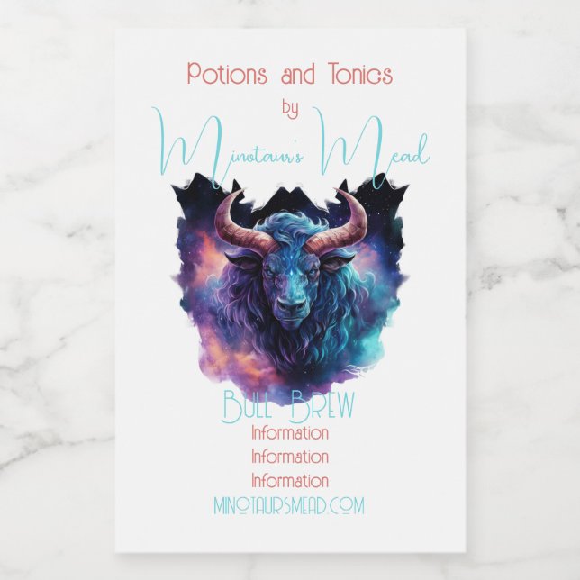 Create Your Own Mythical Minotaur Bull Food Label (Single Label)