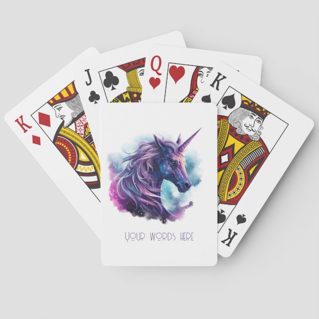 Create Your Own Mythical Purple Unicorn Playing Cards (Back)