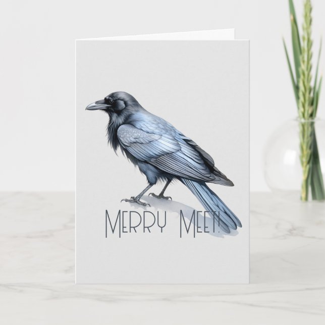Create Your Own Mytsical Blue Raven  Card (Front)