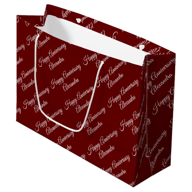 Create Your Own Name Anniversary Girl   Large Gift Bag (Front Angled)