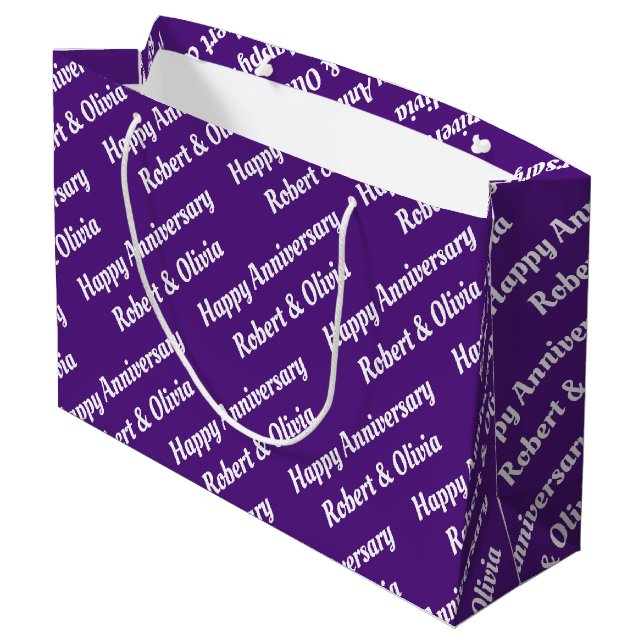 Create Your Own Name Anniversary Large Gift Bag (Back Angled)