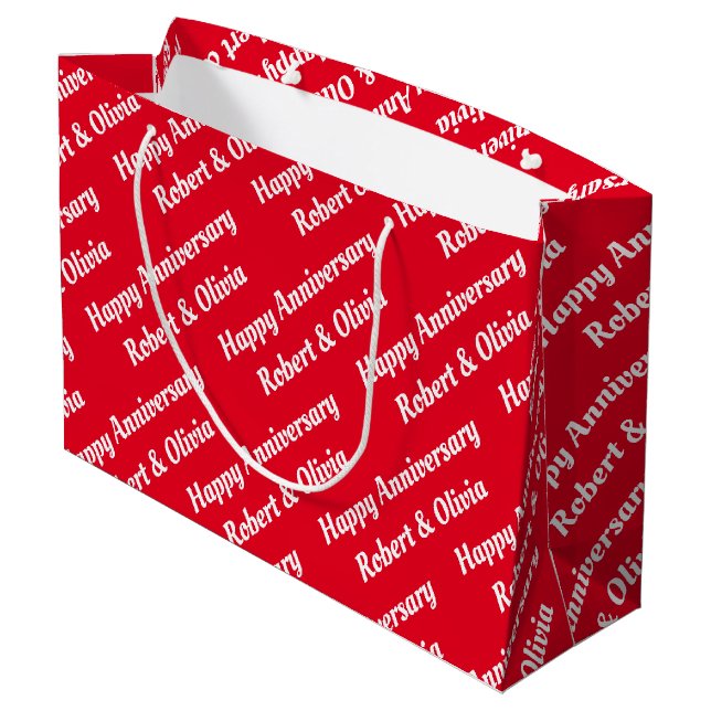 Create Your Own Name Anniversary Large Gift Bag (Back Angled)