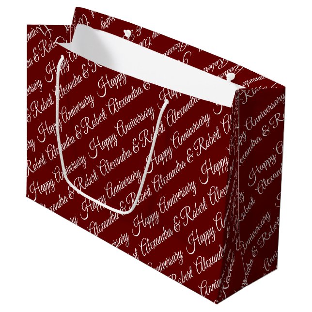 Create Your Own Name Anniversary  Large Gift Bag (Front Angled)