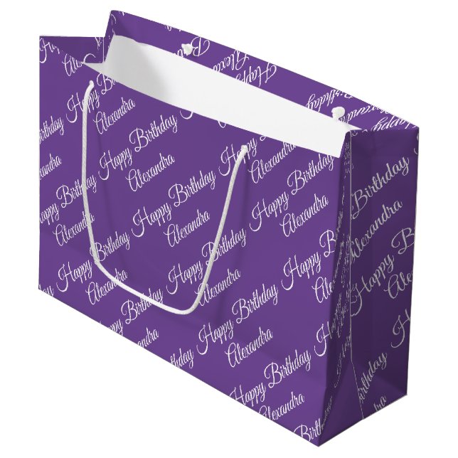 Create Your Own Name Birthday Girl Large Gift Bag (Front Angled)