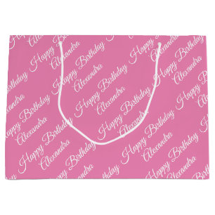 Create Your Own Name Birthday Girl Large Gift Bag