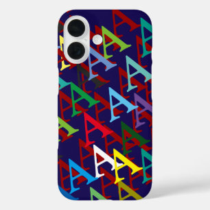 create your own name initial pattern iPhone 16 case