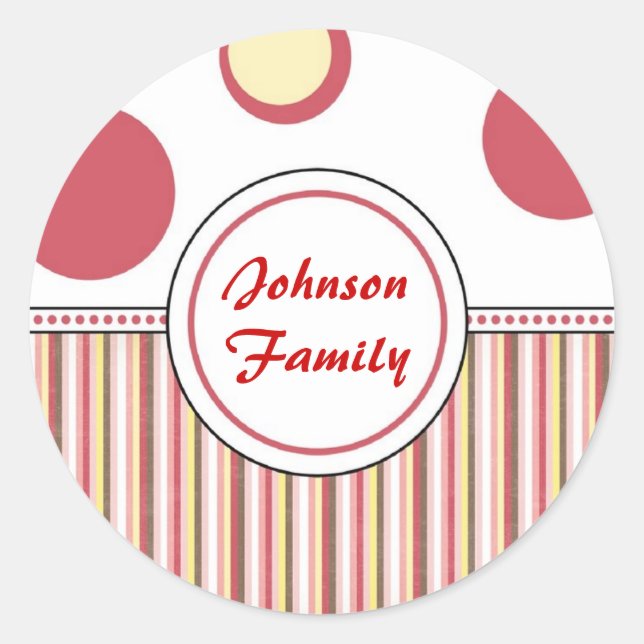 CREATE YOUR OWN NAME / INITIALS CLASSIC ROUND STICKER (Front)