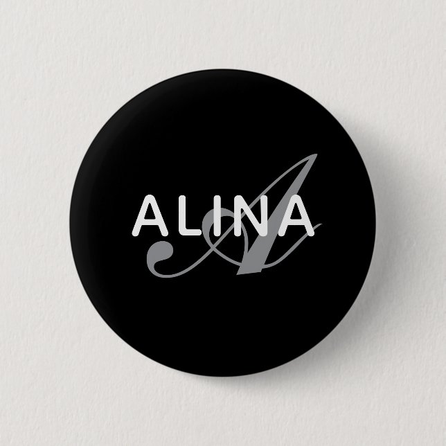 Create Your Own Name Monogra Design 2¼UV Resistant 6 Cm Round Badge (Front)