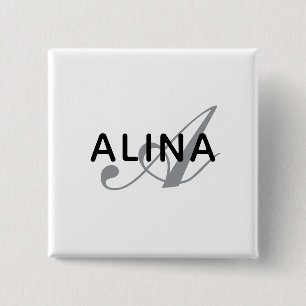 Create Your Own Name Monogram 2''Scratch Resistant 15 Cm Square Badge