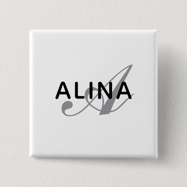 Create Your Own Name Monogram Design 2'' Square 15 Cm Square Badge (Front)