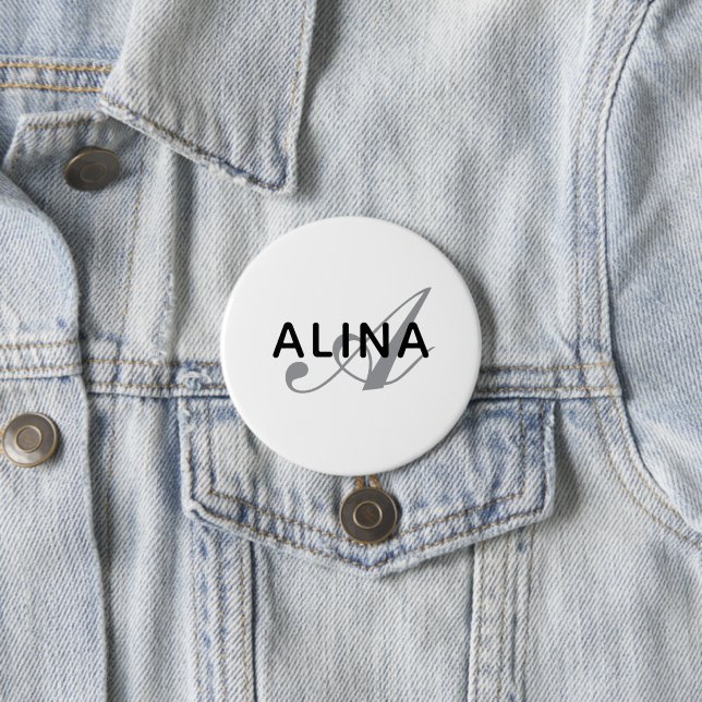 Create Your Own Name Monogram Design 3 Inch Round 7.5 Cm Round Badge (In Situ)