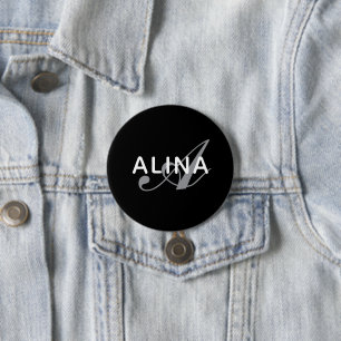 Create Your Own Name Monogram Design 3 Inch Round 7.5 Cm Round Badge