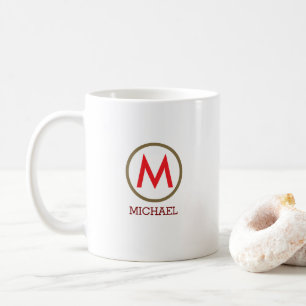 Create Your Own Name Monogram Red Coffee Mug
