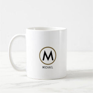 create your own name monogram white coffee mug