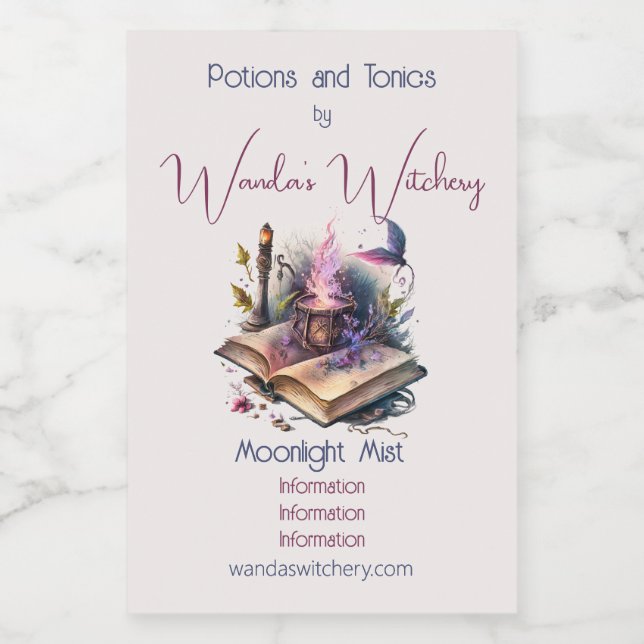 Create Your Own Nature Magic Spell Book Wine Label (Single Label)