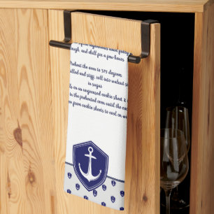 Create your own Nautical Anchor Recipe keepsake  Tea Towel