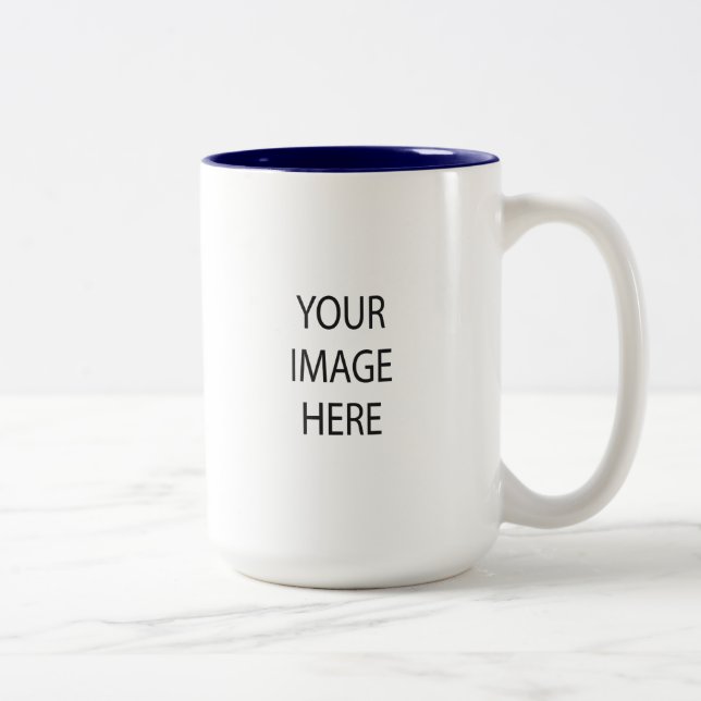 Create Your Own Navy Blue 15 oz Two-Tone Mug (Right)