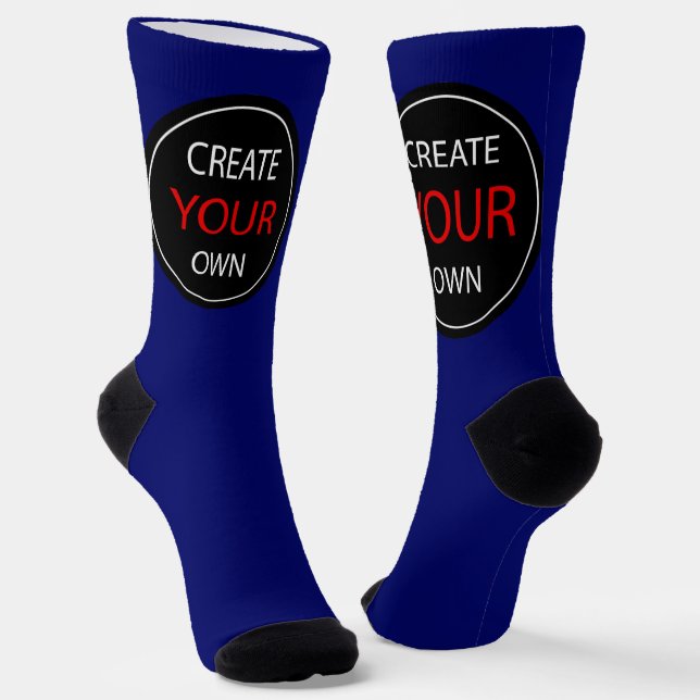 Create Your Own Navy Blue, Photo, Personal /Custom Socks (Angled)