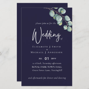 Create Your Own NAVY White Sage Eucalyptus Wedding