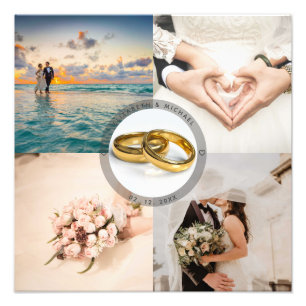 Create Your Own Newlyweds Couple Wedding Day Photo Print