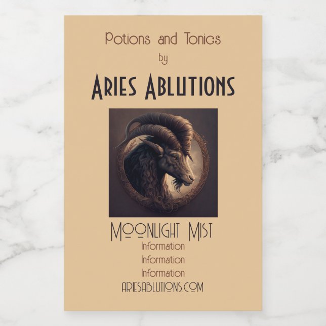 Create Your Own Noble Ram Aries Wine Label (Single Label)