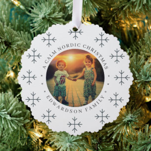Create your own nordic family photo christmas tree decoration card