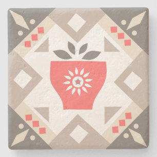 Create Your Own Nordic Style Winter Yule Flower Stone Coaster
