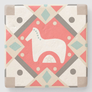 Create Your Own Nordic Style Winter Yule Horse Stone Coaster