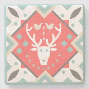 Create Your Own Nordic Style Winter Yule Stag Stone Coaster