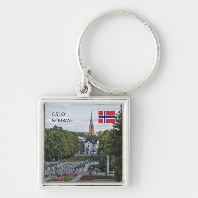 Create your own Norway travel photo personalised Key Ring (Front)