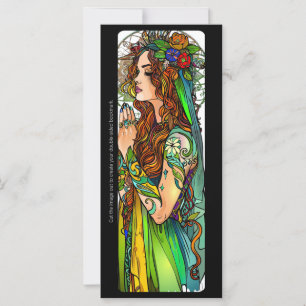 Create Your Own Nouveau Green Witch Bookmark Card