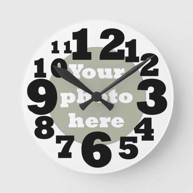 Create your own numbered photo round clock (Front)
