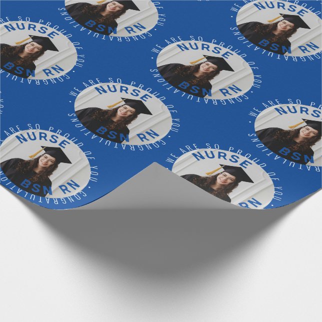 create your own nurse graduate BSN RN photo Wrapping Paper (Corner)