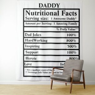 Create your own nutritional facts Fathers day Tapestry