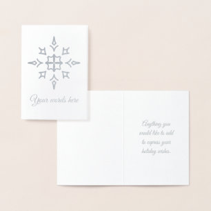 Create Your Own Open Silver Foil Snowflake Card