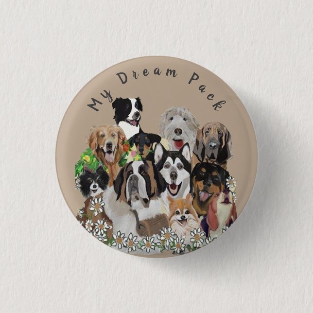 Create Your Own Or Not Template Happy Dog Pack 3 Cm Round Badge (Front)