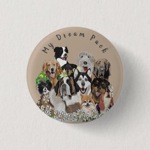 Create Your Own Or Not Template Happy Dog Pack 3 Cm Round Badge